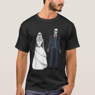 T-shirt Halloween squelette mort mariée morte &amp;