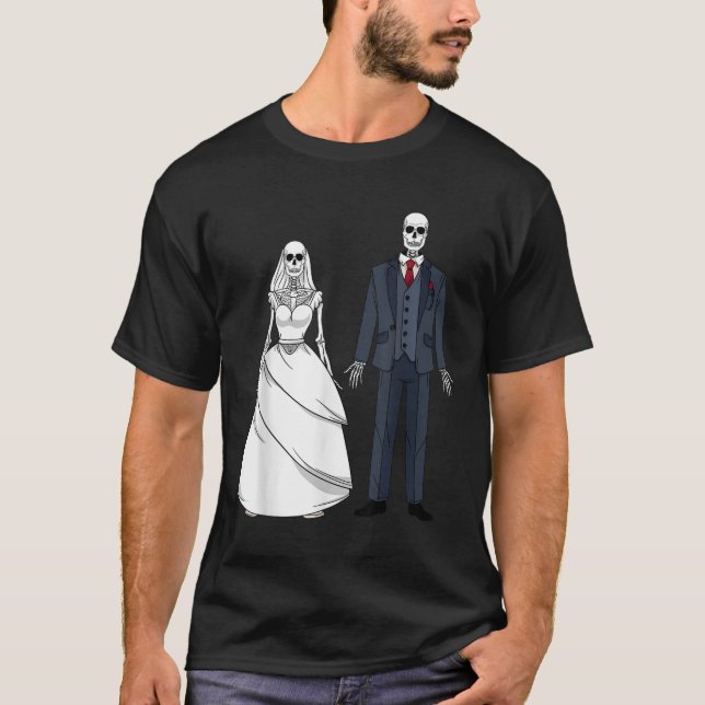 T-shirt Halloween squelette mort mariée morte &amp; (Devant)
