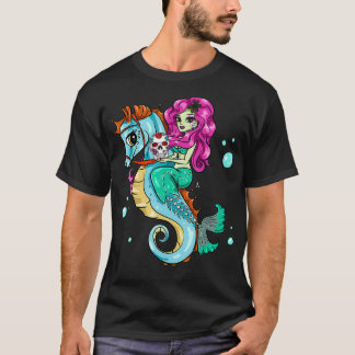 T-shirt Halloween Squelette Sirène Sugar Crâne de mer Chev