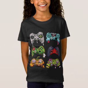 T-Shirt Halloween Squelette Zombie Contrôleurs de jeu mama