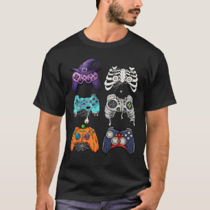 T-shirt Halloween Squelette Zombie Contrôleurs de jeu mama
