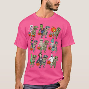 T-shirt Halloween Squelette Zombie équitation maman T Rex 