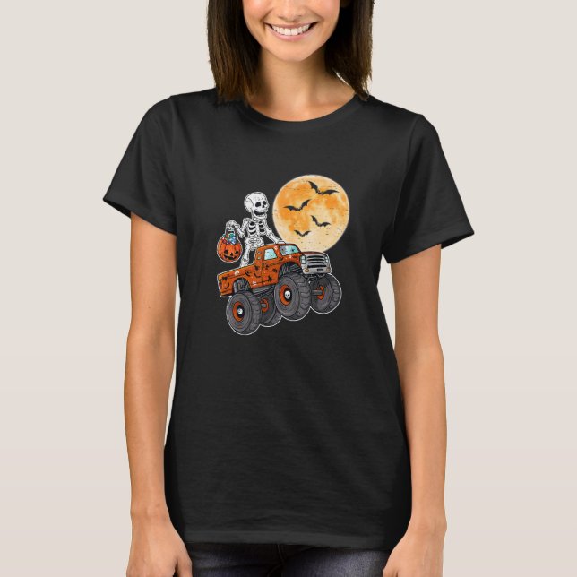 T-shirt Halloween Squelette Zombie équitation Monster Cami (Devant)