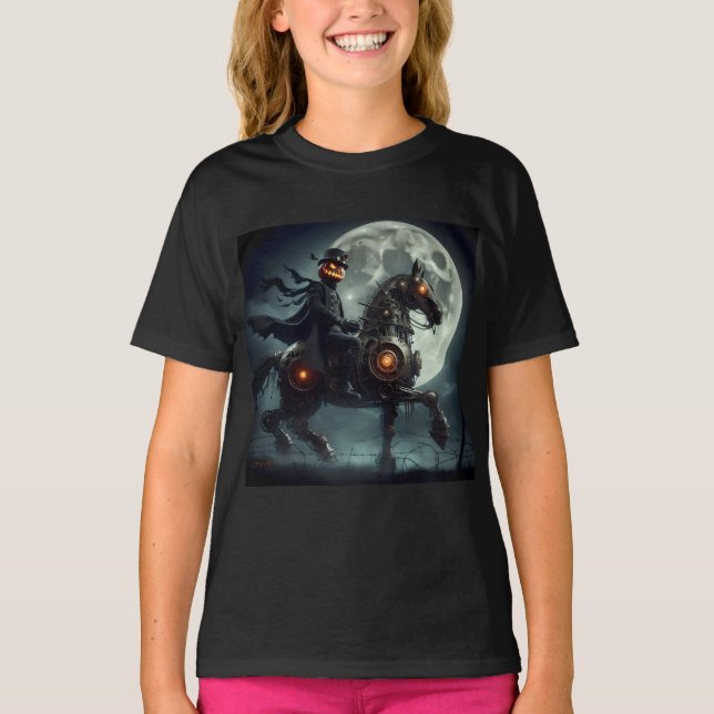 T-shirt Halloween Steampunk Horseman sans tête (Devant)
