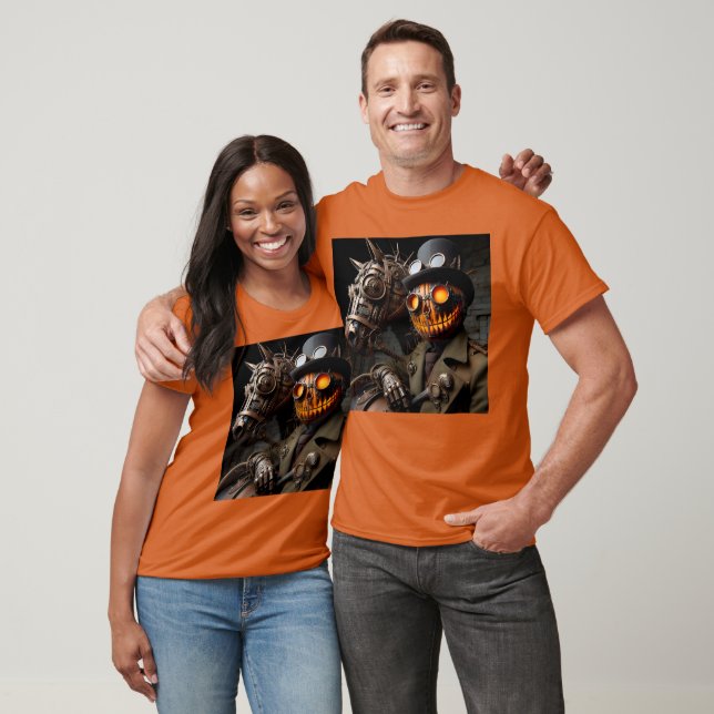 T-shirt Halloween Steampunk Jack-O-Lantern Horseman (Unisexe)