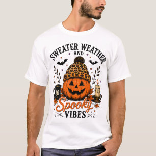 T-shirt Halloween Sweater Weather et Spooky Vibes