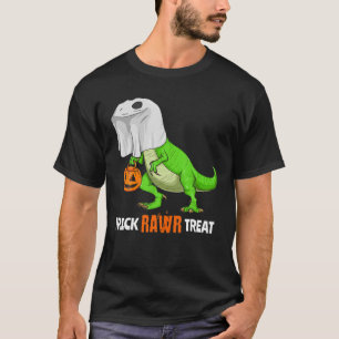 T-shirt Halloween T Rex Dinosaur Ghost Trick RAWER Treat F