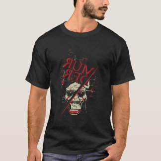 T-shirt Halloween Taureau Goth Squelette Sombre Ouest