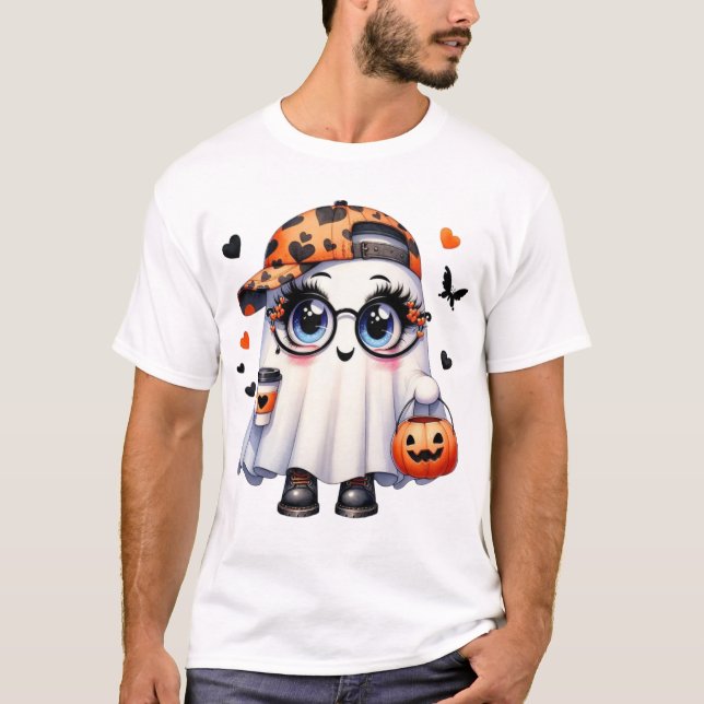 T-shirt Halloween, Tee fantôme mignon, Chemise cit (Devant)