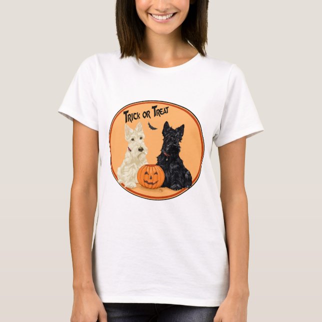 T-shirt Halloween Terrier Écossais (Devant)