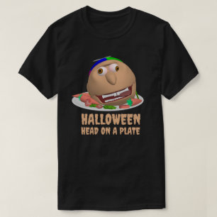 T-shirt Halloween Tête dans une assiette avec text