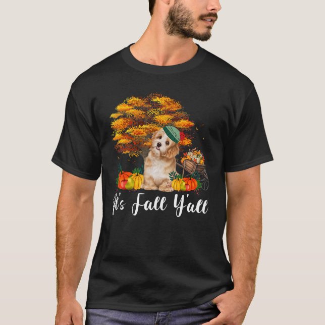 T-shirt Halloween Thanksgiving C'est automne Y'all Shih Tz (Devant)