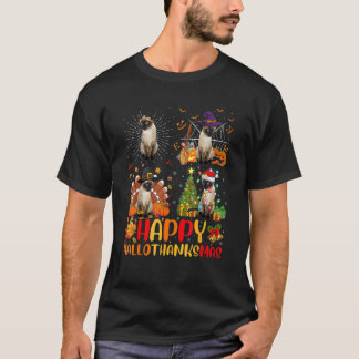 T-shirt Halloween Thanksgiving Christmas Siamois Hallo