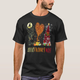 T-shirt Halloween Thanksgiving Christmas Tree Happy Hallo