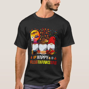 T-shirt Halloween Thanksgiving Joyeux Hallothanksmas heure