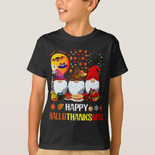 T-shirt Halloween Thanksgiving Joyeux Noël Happy Hallo
