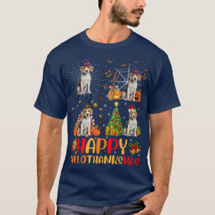 T-shirt Halloween Thanksgiving Noël Beagle Chien Hallot