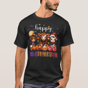 T-shirt Halloween Thanksgiving Noël Joyeux Hallomerci