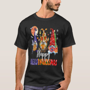 T-shirt Halloween Thanksgiving Noël Joyeux Hallomerci