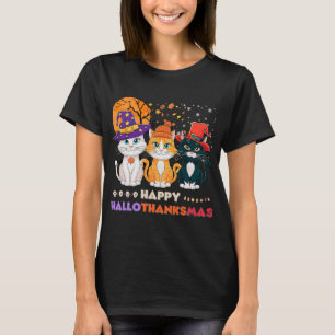 T-shirt Halloween Thanksgiving Noël Joyeux Hallomerci