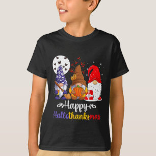 T-shirt Halloween Thanksgiving Noël Joyeux Hallomerci