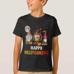T-shirt Halloween Thanksgiving Noël Joyeux Hallomerci
