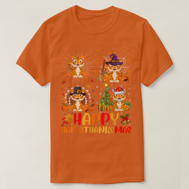 T-shirt Halloween Thanksgiving Noël Ligure Hallomerci (Design devant)