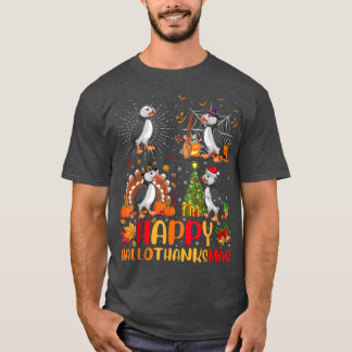 T-shirt Halloween Thanksgiving Noël Puffin Bird Hallo