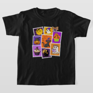 T-shirt Halloween timbre chats, boo, Fantômes