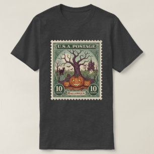 T-shirt Halloween timbre postal vintage