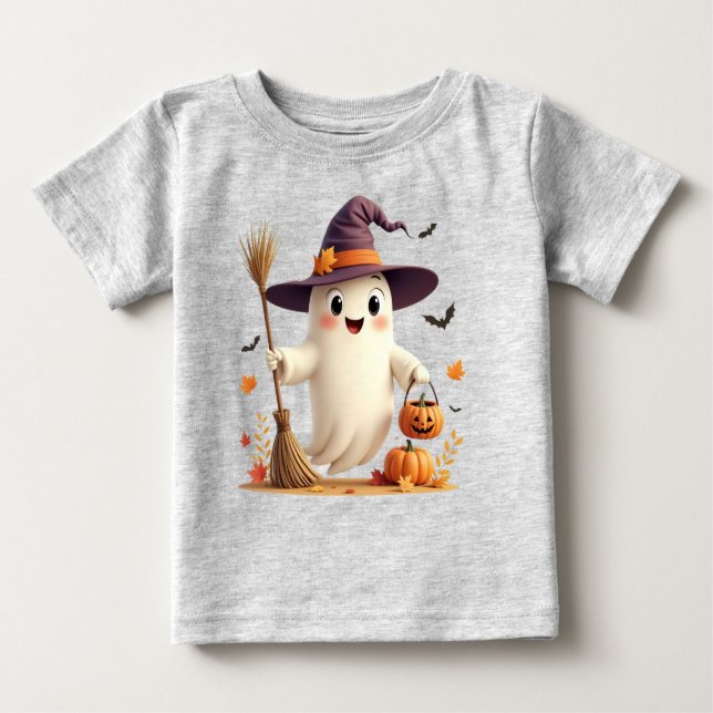 T-shirt Halloween Toddler Ghost Cute Witchy (Devant)
