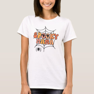 T-shirt Halloween toile d'araignée éffrayant tour ou trait