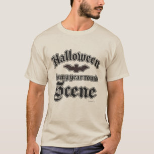 T-shirt Halloween toute l'année scène épique drôle chauve-