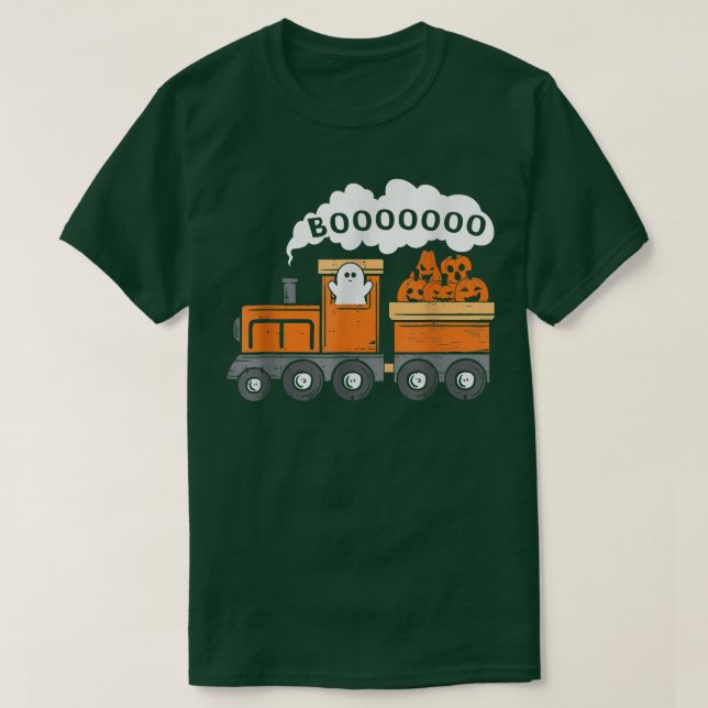 T-shirt Halloween Train Boo Funny Ghost Pumkin Ki (Design devant)