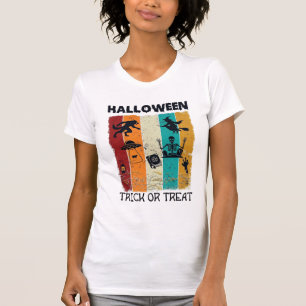 T-shirt Halloween Trick Or Treat Loup-Garou Sorcière Squel
