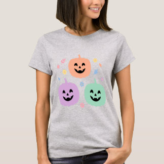 T-shirt Halloween Trio de Citrouilles Pastel Migno