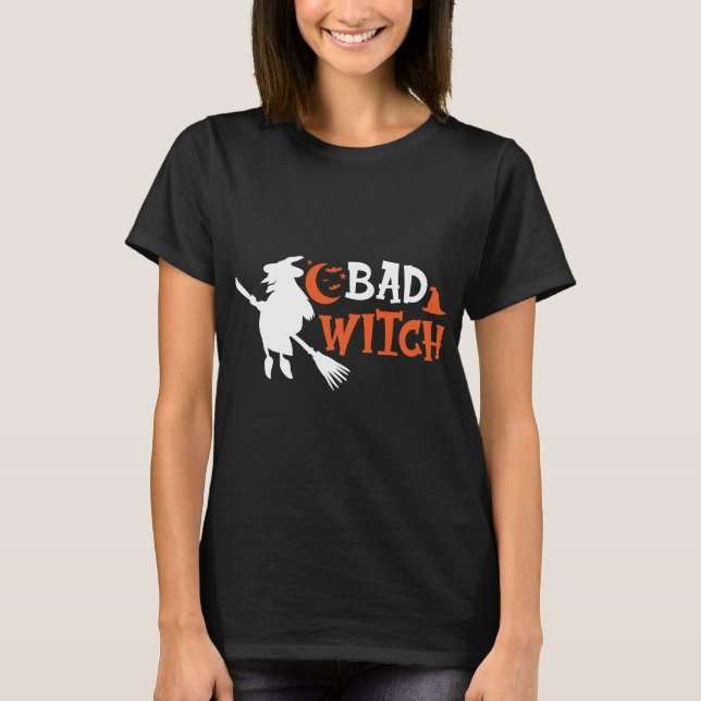 T-shirt Halloween typographie mauvaise sorcière (Devant)