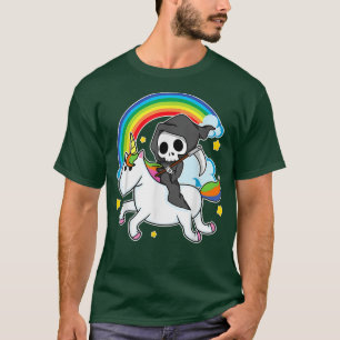 T-shirt Halloween Unicorn Costume Grim Reaper équitation U