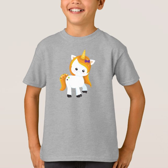 T-shirt Halloween Unicorn, Magic Unicorn, Cute Unicorn (Devant)