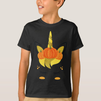 T-shirt Halloween Unicorn Visage Thanksgiving Filles Citro