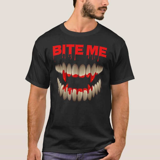 T-shirt Halloween Vampire Bloody Teeth Fangs costume (Devant)