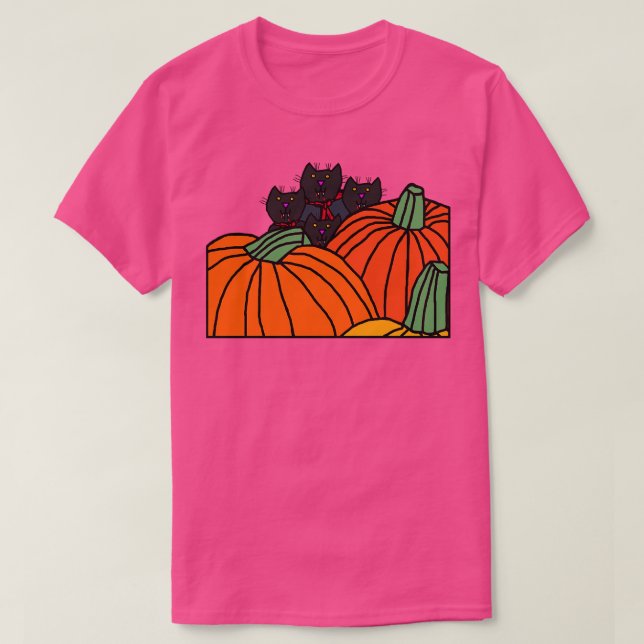 T-shirt Halloween Vampire chats et Citrouilles (Design devant)