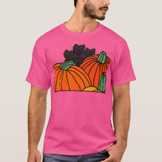 T-shirt Halloween Vampire chats et Citrouilles