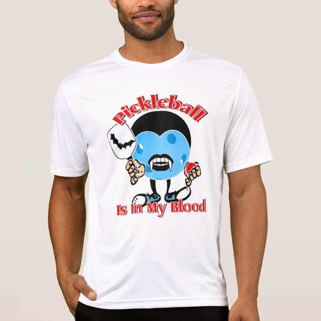 T-shirt Halloween Vampire - Pickleball Dans Mon Sang (Devant)