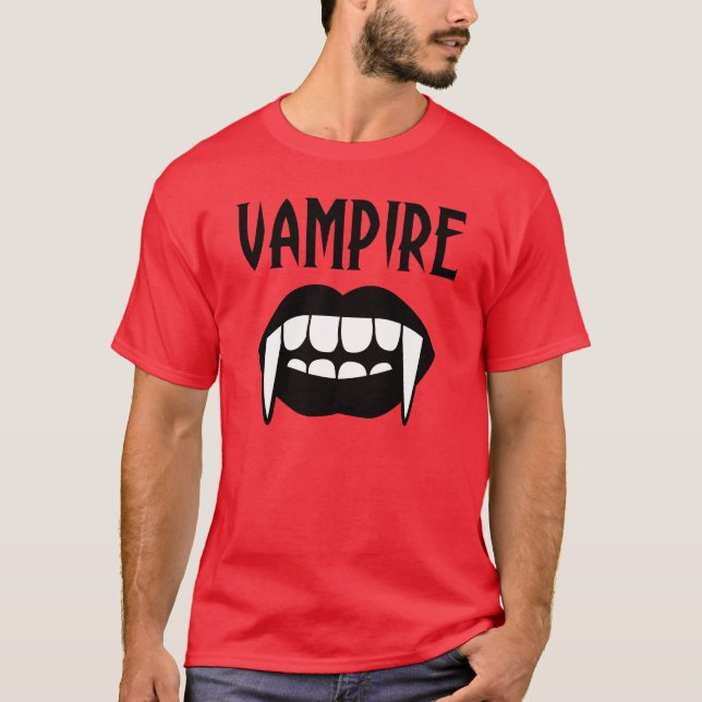 T-shirt Halloween Vampire Rouge Épouvantable  (Devant)