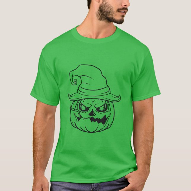 T-shirt Halloween vert pour hommes (Devant)