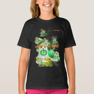 T-shirt Halloween Vert profond de la mer Fantôme Png, Ten
