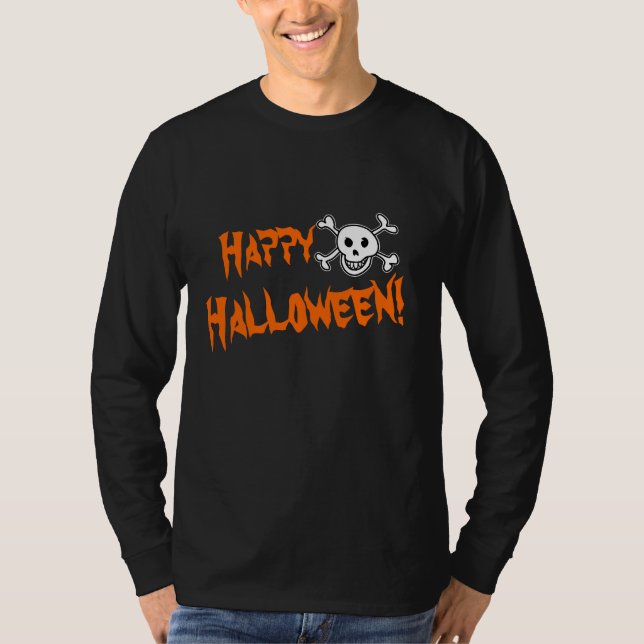 T-shirt Halloween vêtement pour hommes | crâne et os (Devant)