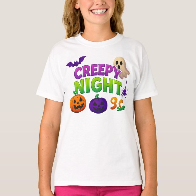 T-shirt Halloween Vêtements de nuit Déplaisants Cute Unise (Devant)