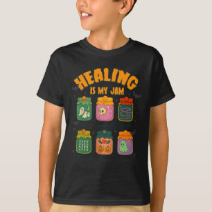T-shirt Halloween Vibes Cancer du sein Guerrier guérison e